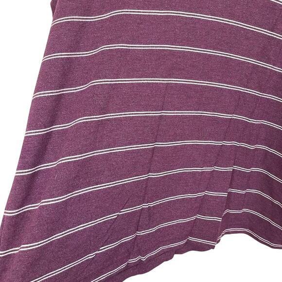 Loft‎ Purple Stripe Cowl Neck Short Sleeve Shirt Women's XS Top Comfort Casual - Picture 2 of 6
